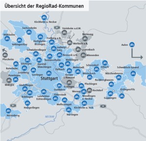 Pedelec Stationen von RegioRad Stuttgart