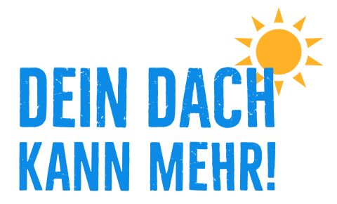 Text Dein Dach kann mehr und Sonne im Hintergrund