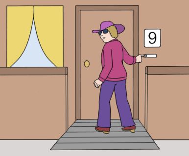 Frau klingelt an Haustüre