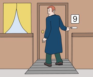 Mann klingelt an Haustüre